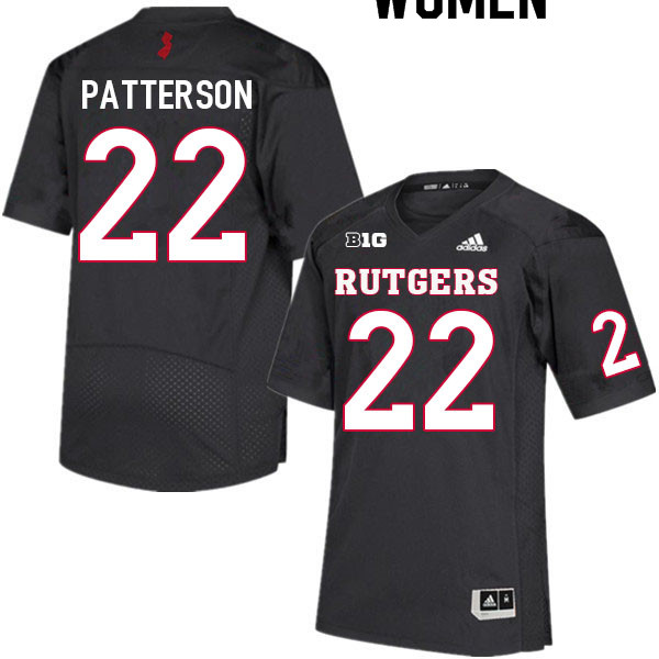 Women #22 Max Patterson Rutgers Scarlet Knights College Football Jerseys Sale-Black
